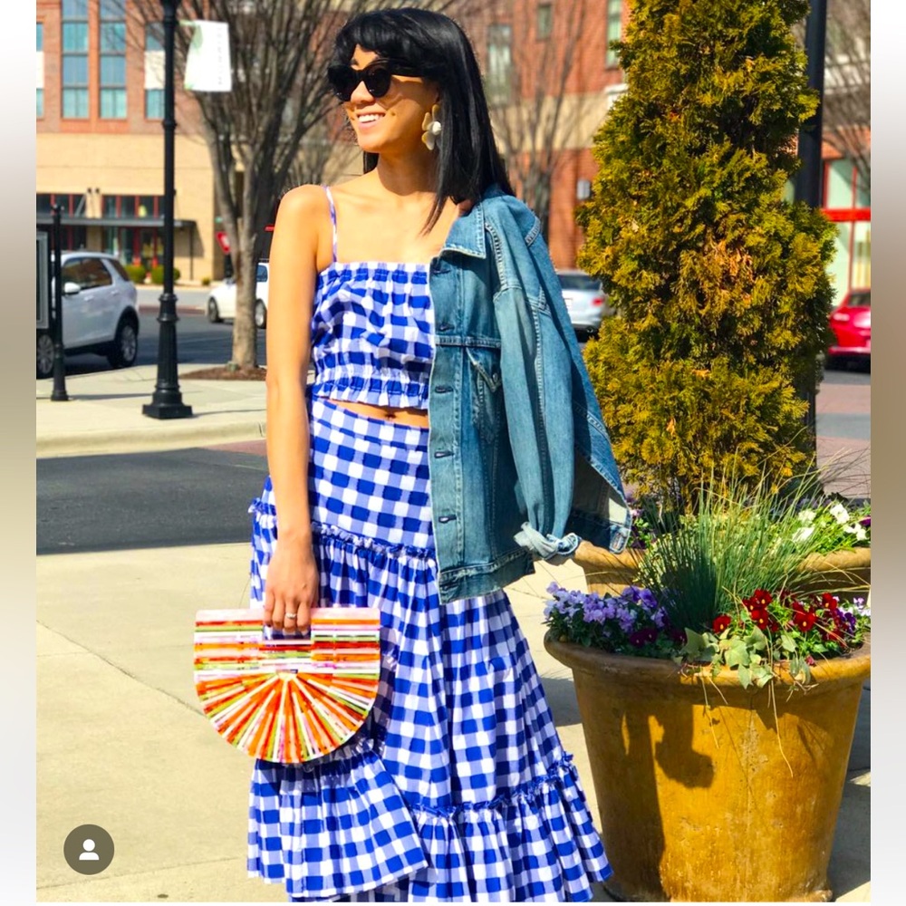 MDS Stripes Gingham Skirt, Mark D Sikes Skirt